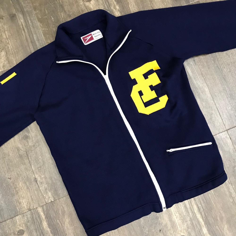 Vintage 70s White Stag Speedo Tracksuit Jacket Women Size Small‎ Blue Japan